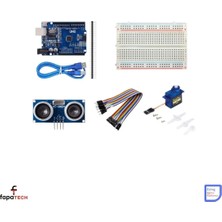 Eding Arduino Uno R3 Akıllı Çöp Kutusu Proje Kiti - Arduino Set BREADBORD,SG90,HC-SR04 Pdf Içerikli