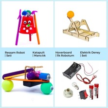 Eding Çoçuklar Için Yarıyıl Tatil Bilim Deney Seti Stem Eğitici Oyuncak -Hoverboard,ressam Robot,katapult
