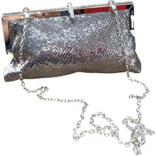 Varolli Varol 752 Kadın Clutch Abiye Çanta Platin