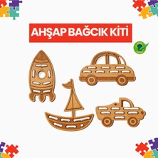 Eding Çocuklar Için Ahşap Araçlar Roket Araba Boyama Bağcık Kiti Montessori Çocuk Gelişim El Sanatları