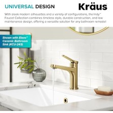 Hd Group Indy Banyo Bataryası, Tek Kulplu Spot- Fırçalanmış Pirinç, Açılır Tahliye ve Besleme Hatları Dahil, KBF-1411SFBB