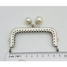 Angel Çanta Aksesuar 9 cm Cüzdan Klipsi Silvery Renk Incili