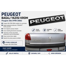 İTHAL Peugeot 206 Bagaj Yazısı Krom 1998-2006