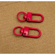 Angel Çanta Aksesuar 3x1 cm Kırmızı Ikili Kanca