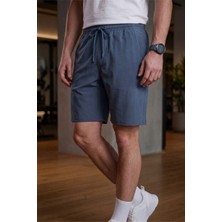 Veleno Erkek Füme Ultra Hafif Paraşüt Kumaş Cepli Beli Lastikli Bermuda Şort