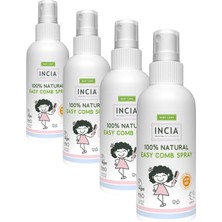 Hd Group Incıa %100 Doğal Kolay Tarama Spreyi Çocuklar Için Nemlendirici Parlaklaklaştırıcı Anti Klit 100 ml (4 Paketi)