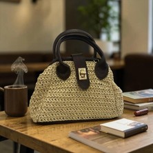 Kumru Studio Sienna Straw Mini Bag Kadın Krem Hasır Çanta