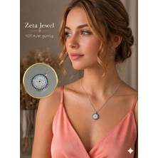 Zeta Jewel 925 Ayar Gümüş Taşlı Nazar Kolye - Premium Kalite