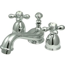 Hd Group KS3951AX Restorasyon Metal Çapraz Saplı Mini Yaygın Lavabo Bataryası, Parlak Krom