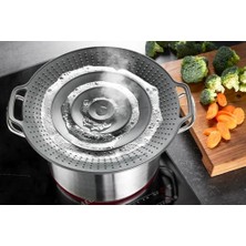 Hd Group Bolla Taşma Koruması | Tavalar Sıçrama Koruması ve Silikon Buhar Parçası | Tencere ve Tavalar Için Taşma Koruması, Çap 19 Ila 28 Cm, 230 °c'ye Kadar Isıya Dayanıklı