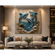 Othello Art 3D Yunus Kanvas Tablo Deniz Manzaralı Dekoratif Salon ve Koridor Duvar Tablosu