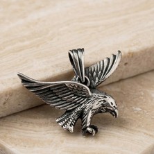 Ebrar Silver Gümüş Kartal Kolye Ucu 925 Ayar Gümüş Kartal Figürlü Erkek Kolye Ucu