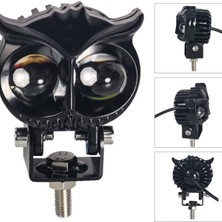 Depo Garaj Baykuş Sis Farı Çift Renk Sarı-Beyaz Araç Motosiklet Off Road LED Lamba