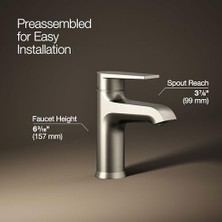 Hd Group K-97060-4-BN Hint Banyo Lavabo Muslukları, Canlı Fırçalanmış Nikel