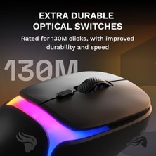 Hd Group Oyun – Model O3 Kablosuz Oyun Faresi – Değiştirilebilir Pil Sistemi Infiniteplay, 8 K Sorgu Hızı, Optik Klik Anahtarları (130 Milyon), Ultra Hafif (66 G), 30 K Dpı Optik Sensör, Rgb – Siyah