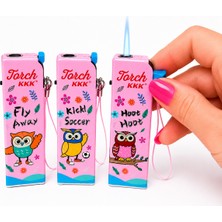 Onr Store Baykuş Desenli Ipli Torch Çakmak Seti 3\'lü Koleksiyonluk Dekoratif Çakmak