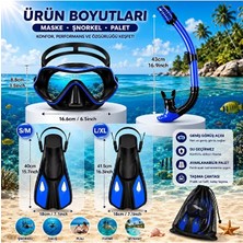 Forico Şnorkel  Dalış Seti Full (L-Xl) Beden Maske Şnorkel Palet Ayarlanabilir Profesyonel Deniz Seti Taşıma Çantalı