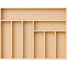 Ayfiwood 47X35 cm Kaşıklık Çekmece Içi Düzenleyici | Doğal Ahşap Mutfak Organizer | Çatal Bıçak ve Servis Gereçleri