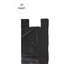 MiraLive Siyah Hışır Atlet Poşet Mini Boy 22X31 cm 20 Paket Takriben 10.000 Adet