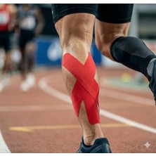 Hd Group Octacare Kinesyo Bant, Kırmızı, 5 cm x 5 Metre, Pamuklu, Diz ve Baldır Kası Desteği Için Sporcu Bandı