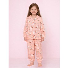 Luggi Baby Bebe Yaka Düğmeli Kız Çocuk Pijama Takımı