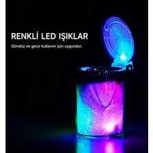 Işıklı Küllük Kokusuz Renkli Rgb Model Kokusuz Ev Ofis Araç Için Özel