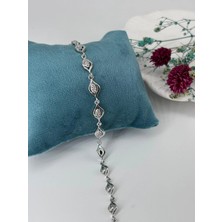 Hsc Bilişim Rodyum Zirkon Taşlı Pirinç Zirkon Bileklikler 19 cm - KBL0293