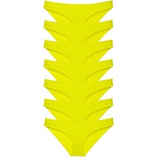 7 Adet Süper Eko Set Likralı Kadın Slip Külot Sarı