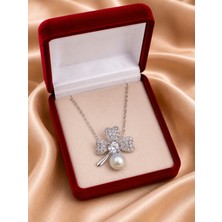 Sara Silver Pearla Çiçek 925 Ayar Gümüş Kadın Kolye