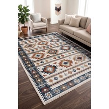 Veja Home Bohem Eskitme Etnik Desenli Krem Multi Halı Salon Mutfak Yolluk