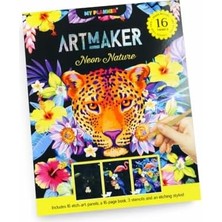 Hd Group Artmaker Neon Kazımalı Boyama Seti – 16 Panel, Şablon ve Kalemli Scratch Art Seti