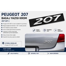 İTHAL Peugeot 207 Bagaj Yazısı Krom 2007 ve Üzeri
