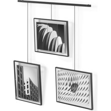 Hd Group Exhibit Fotoğraf Kolaj Resim Çerçevesi - Yatay ve Çapraz Montaj Için Esnek Resim Çerçevesi Seti, 3 Fotoğraf, Sanatsal Baskı, Resim, Siyah, 3 Çerçeve - 20 x 25 cm