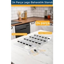 Hd Group 24'lü Şeffaf Kristal LEGO Stand Baharatlık Standı Çok Amaçlı Düzenleyici Organizer LEGO24