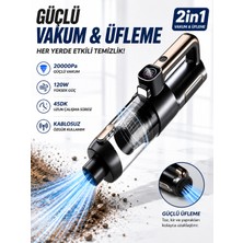 Deanb 20000PA Şarjlı Araç Içi Süpürge 6000MAH 120W LED Fenerli Kablosuz El Süpürgesi Dikey Vacuum