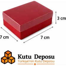 Kutu Deposu 7X7X3 cm Asetat Kapaklı Takı Kutusu-Kırmızı (Demonte) (50 Adet)