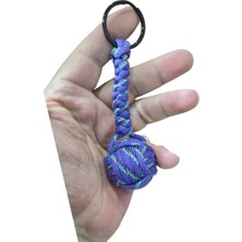 Moonparacord Paracord Maymun Yumruğu Anahtarlık Mor Üstü Sarmal Renk