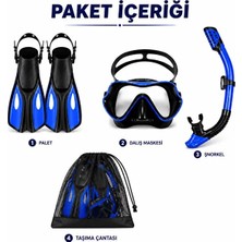 Yenilzd Maske Şnorkel Palet  Full Dalış Seti (L-Xl) Beden Ayarlanabilir Profesyonel Deniz Seti Taşıma Çantalı