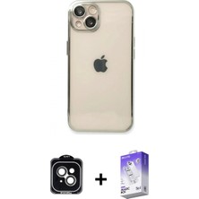 Pileli Store Pilelistore™ iPhone 14 Kılıf Vadi Minimal - Siyah Bilvis 5in1 3D Magic Cam Ekran Koruyucu + Pvd Metal Kamera Lens - Yl