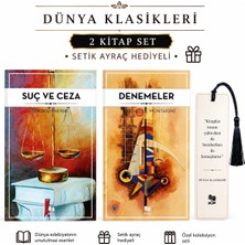 Dostoyevski Suç ve Ceza & Montaigne Denemeler Seti (2 Kitap) - Ayraç Hediyeli - Kitap Pazarı Yayınları