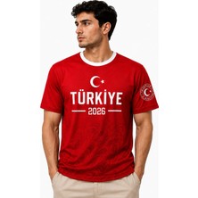Dörtelle Milli Takım Dünya Kupası 2026 Özel Kırmızı Futbol Taraftar Forması Unisex