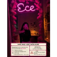 Dekoraven Kişiye Özel Tasarım Üretim Isim-Yazı Neon LED Işıklı Yazı (1 Harf  Örnek Ece Için 3 Adet Almalısınız) Açıklamaya Bakınız Istediğiniz Yazı Rakam
