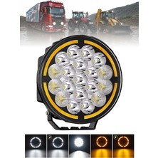 Dekohop Tır Kamyon Traktör 9 Inç LED Sis Farı Angel Halka Metal Kasa 100 W Süper Delici Aydınlatma  12-24V