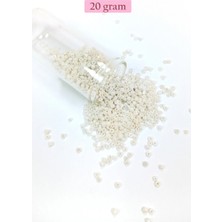 MiraLive Dökme Cam Kum Boncuk (11/0) 2 mm - 20 Gram -  Parlak Beyaz - BNC030