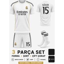 Sonvadi Arda Güler  Real Madrid Yeni Sezon Beyaz 15 Numara Çocuk Forma Takımı Çorap Hediyeli