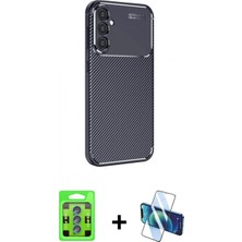 Pileli Store Pilelistore™ Galaxy S25 Kılıf Eksen Form Prime - Siyah 3D Antistatik Cam Ekran Koruyucu + Raze Metal Kamera Lens - Mı