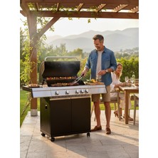 Padilon Gazlı Barbekü Mangal 4+1 Brülörlü Döküm Izgaralı 136X54X115 cm