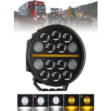 Dekohop Tır Kamyon Iş Makinesi 9 Inç LED Sis Farı Angel Halka Metal Döküm Kasa 100 W Çalışma Lambası 12-24V