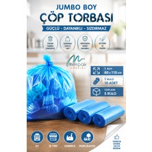 Merpak Ambalaj Çöp Torbası Jumbo Boy 10'lu x 5 Rulo Mavi Çöp Poşeti 80X110 cm