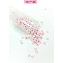 MiraLive Dökme Cam Kum Boncuk Büyük Boy (6/0) 4 mm - 60 Gram - Toz Pembe - BNC113